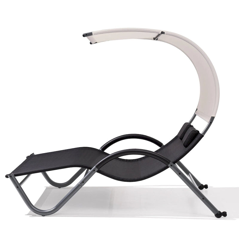 VredHom Lettino doppio da esterno con ruote e poggiatesta - 139,5 cm L x 185 cm P x 164 cm A