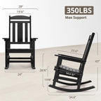 LUE BONA Sedie a dondolo Adirondack da esterno in plastica ecologica per portico, set da 2