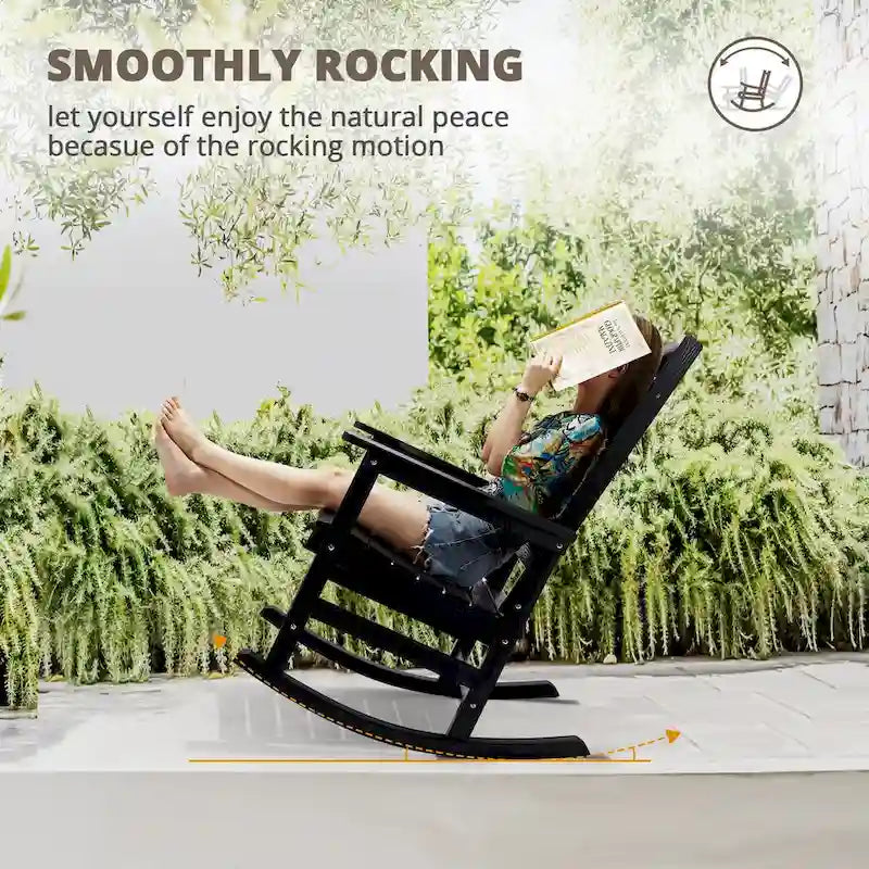 LUE BONA Sedie a dondolo Adirondack da esterno in plastica ecologica per portico, set da 2