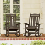 LUE BONA Sedie a dondolo Adirondack da esterno in plastica ecologica per portico, set da 2