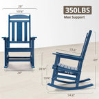 LUE BONA Sedie a dondolo Adirondack da esterno in plastica ecologica per portico, set da 2