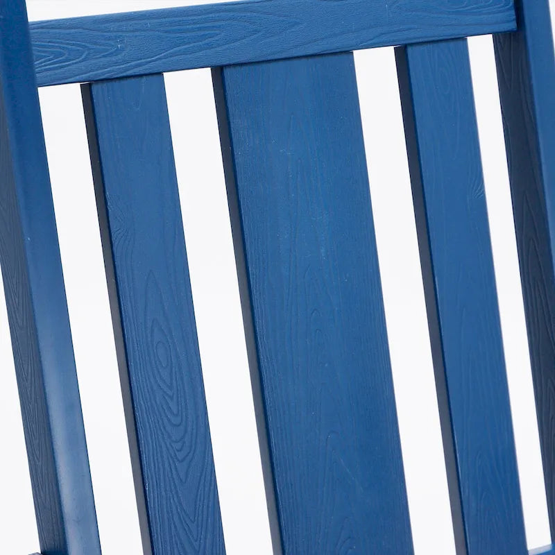 LUE BONA Sedie a dondolo Adirondack da esterno in plastica ecologica per portico, set da 2