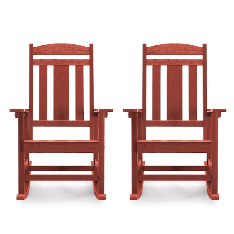LUE BONA Sedie a dondolo Adirondack da esterno in plastica ecologica per portico, set da 2