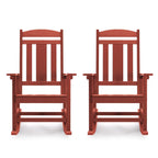 LUE BONA Sedie a dondolo Adirondack da esterno in plastica ecologica per portico, set da 2