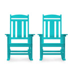 LUE BONA Sedie a dondolo Adirondack da esterno in plastica ecologica per portico, set da 2
