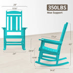 LUE BONA Sedie a dondolo Adirondack da esterno in plastica ecologica per portico, set da 2