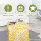Majestic Home Goods Pouf Cubo Ottomano da Interno / Esterno Modello Fiori di Agrumi
