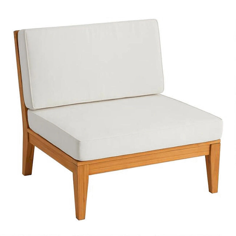 Sedia senza braccioli da esterno Searle in teak con cuscino