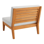 Sedia senza braccioli da esterno Searle in teak con cuscino