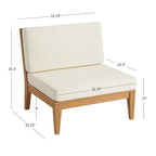 Sedia senza braccioli da esterno Searle in teak con cuscino