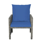Ensemble de conversation de patio 5 pièces avec coussins, table basse et 2 poufs