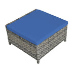Ensemble de conversation de patio 5 pièces avec coussins, table basse et 2 poufs