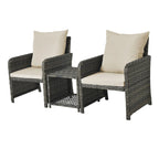 Ensemble de conversation de patio 5 pièces avec coussins, table basse et 2 poufs