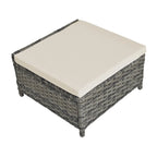 Ensemble de conversation de patio 5 pièces avec coussins, table basse et 2 poufs
