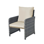 Ensemble de conversation de patio 5 pièces avec coussins, table basse et 2 poufs