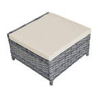 Ensemble de conversation de patio 5 pièces avec coussins, table basse et 2 poufs