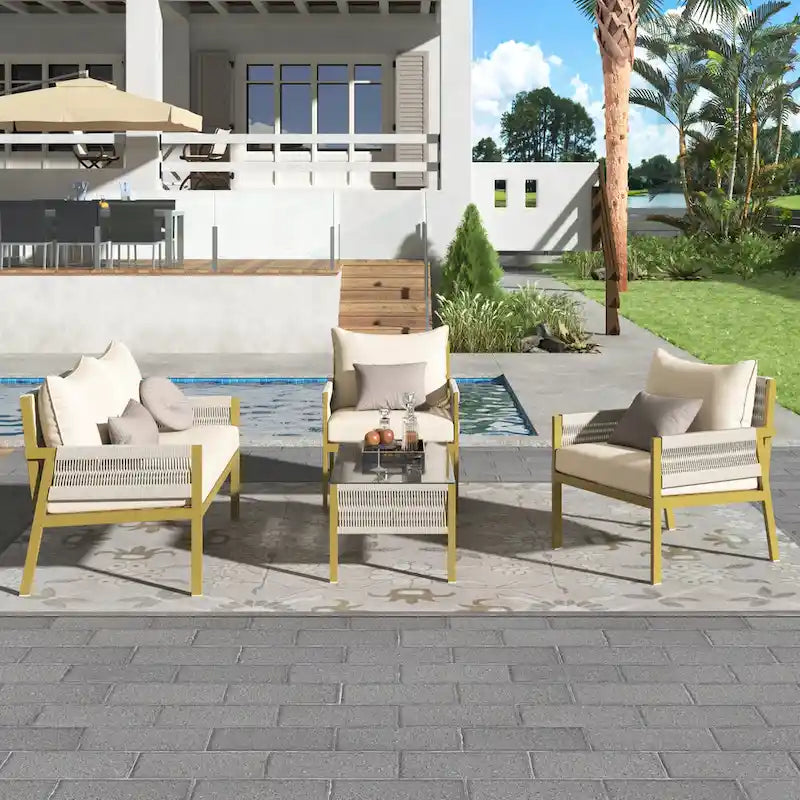 MM 4-Piece Rope Patio Furniture Set