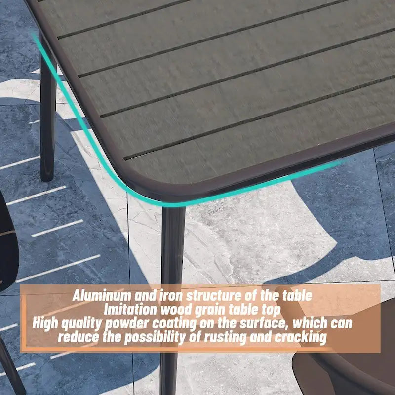 Set da 5 pezzi per tavolo da pranzo da patio