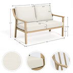Ensemble de conversation d'extérieur 4 personnes en aluminium avec fauteuils pivotants, table basse et coussins
