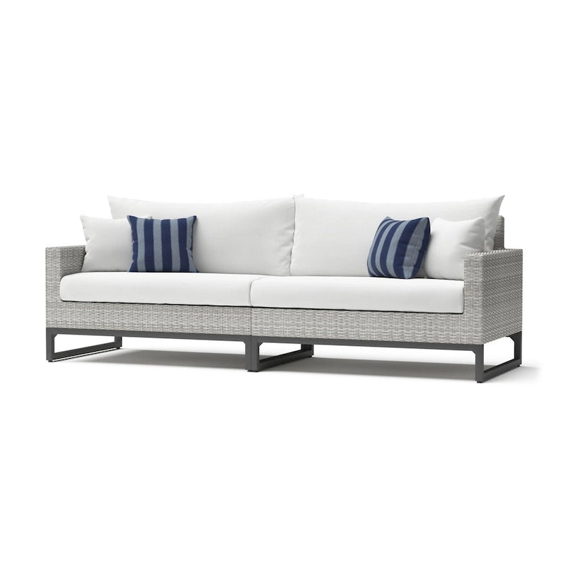 Milo Gray - Sectionnel de patio extérieur Sunbrella 6 pièces avec foyer et table