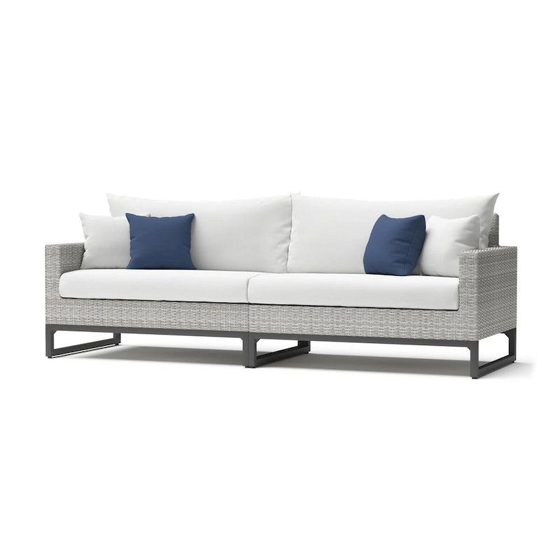 Milo Gray - Sectionnel de patio extérieur Sunbrella 6 pièces avec foyer et table