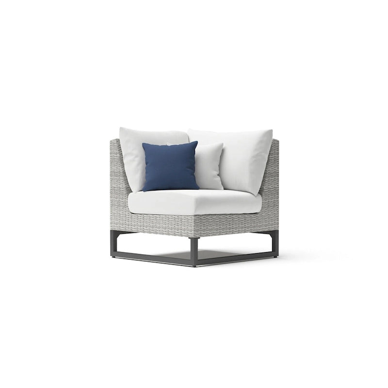 Milo Gray - Sectionnel de patio extérieur Sunbrella 6 pièces avec foyer et table