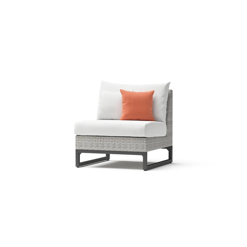 Milo Gray - Sectionnel de patio extérieur Sunbrella 6 pièces avec foyer et table