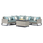 Milo Gray - Sectionnel de patio extérieur Sunbrella 6 pièces avec foyer et table