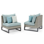 Milo Gray - Sectionnel de patio extérieur Sunbrella 6 pièces avec foyer et table