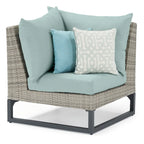 Milo Gray - Sectionnel de patio extérieur Sunbrella 6 pièces avec foyer et table