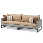 Milo Gray - Sectionnel de patio extérieur Sunbrella 6 pièces avec foyer et table