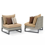 Milo Gray - Sectionnel de patio extérieur Sunbrella 6 pièces avec foyer et table