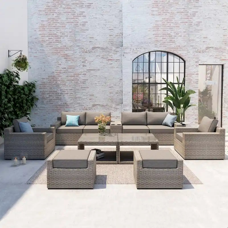 Collezione di Sedute in Rattan Ventura 11 Pezzi con Sedie Multiple
