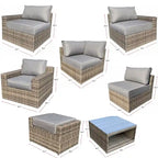 Collezione di Sedute in Rattan Ventura 11 Pezzi con Sedie Multiple