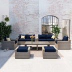 Collezione di Sedute in Rattan Ventura 11 Pezzi con Sedie Multiple