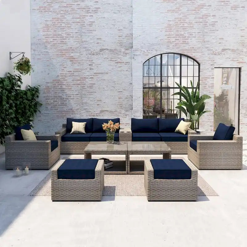 Collezione di Sedute in Rattan Ventura 11 Pezzi con Sedie Multiple