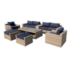 Collezione di Sedute in Rattan Ventura 11 Pezzi con Sedie Multiple