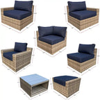 Collezione di Sedute in Rattan Ventura 11 Pezzi con Sedie Multiple