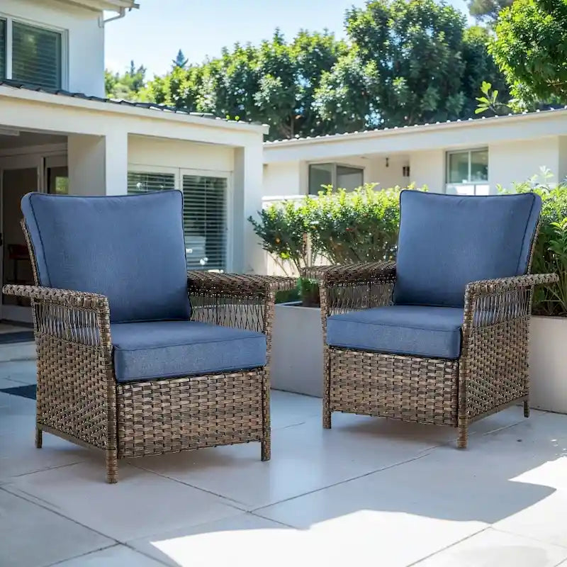 Gymojoy - Set di 2 Sedie da Giardino in Rattan per Patio - Marrone