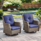 Gymojoy Patio Rattan Chair Set of 2 - Brown