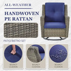 Gymojoy - Set di 2 Sedie da Giardino in Rattan per Patio - Marrone