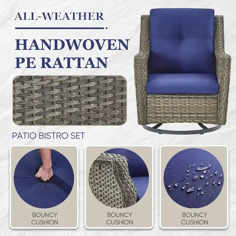 Gymojoy - Set di 2 Sedie da Giardino in Rattan per Patio - Marrone