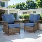 Gymojoy - Set di 2 Sedie da Giardino in Rattan per Patio - Marrone