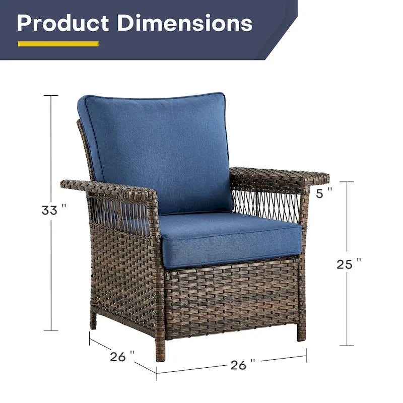 Gymojoy - Set di 2 Sedie da Giardino in Rattan per Patio - Marrone