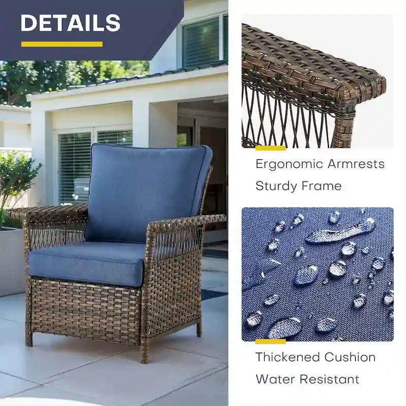 Gymojoy - Set di 2 Sedie da Giardino in Rattan per Patio - Marrone