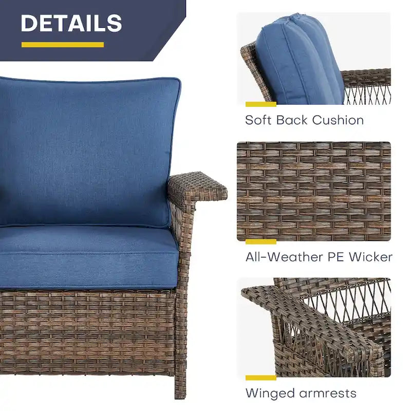 Gymojoy - Set di 2 Sedie da Giardino in Rattan per Patio - Marrone
