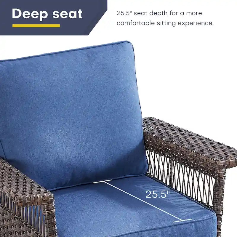 Gymojoy - Set di 2 Sedie da Giardino in Rattan per Patio - Marrone