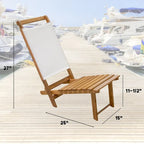 Sedia Everyday in Teak con Tessuto Batyline - Dimensioni aperta: 15 L x 27 A x 25 P