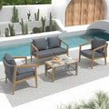 Outdoor 4 Pieces Aluminum Conversation Set with Cushion