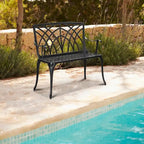 Banc d'extérieur en aluminium à dossier orchidée